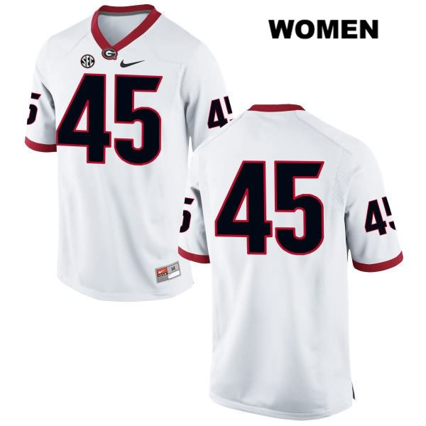 Georgia Bulldogs Women's Reggie Carter #45 NCAA No Name Authentic White Nike Stitched College Football Jersey MGP2656PC